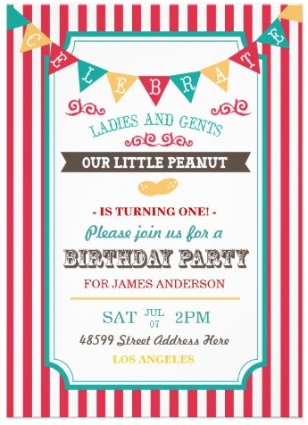 Fun Circus Birthday Party Invite