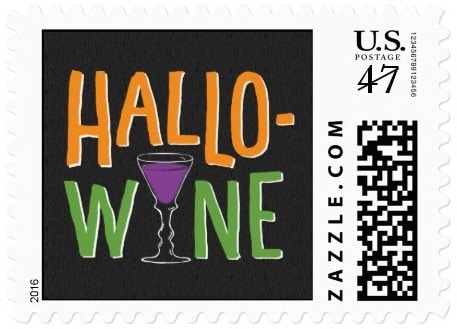 halloween_wine_party_postage_stamp